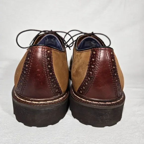 RARE Vintage 1985 TOMMY HILFIGUER Old Stock Brown Leather Oxford Shoes Men's 12M
